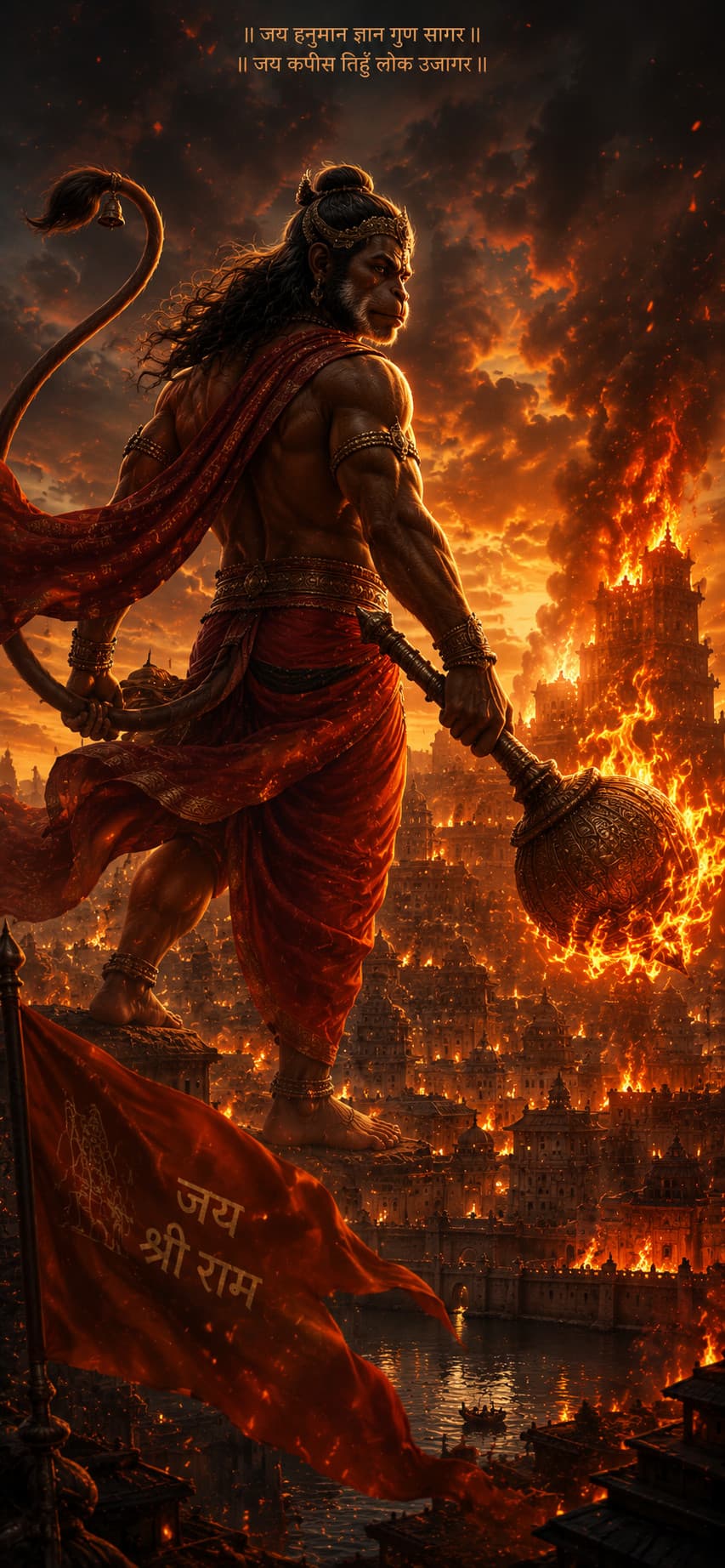 Phone Hanuman Amoled 4K Wallpaper – 853x1844 Hanuman wallpaper