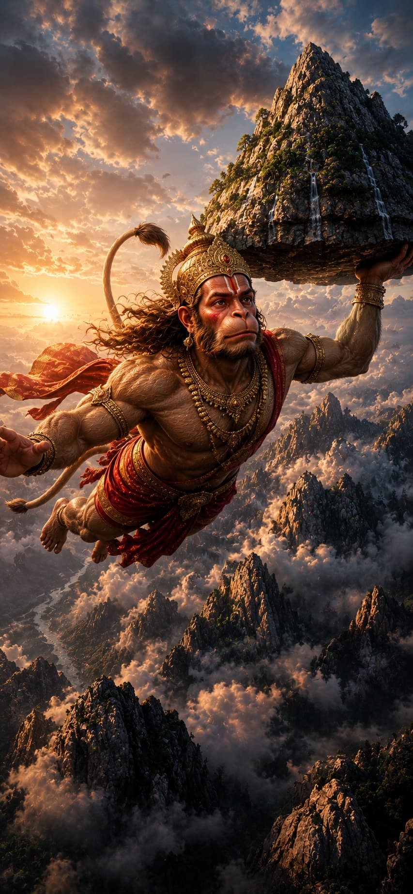 Phone Hanuman Amoled 4K Wallpaper – 853x1844 Hanuman wallpaper